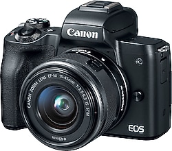 Canon EOS M50 + 15-45mm Lens Siyah Aynasız Fotoğraf Makinesi