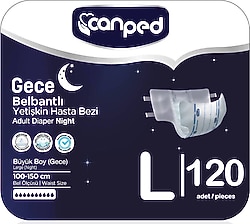 Canped Belbantlı Gece Büyük Boy L 30'lu 4 Adet Hasta Bezi