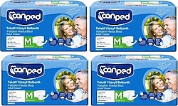 Canped Tekstil Yüzeyli Belbantlı Orta Boy M 30'lu 4 Adet Hasta Bezi