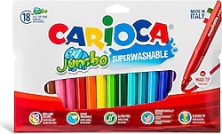 Carioca Jumbo Süper Yıkanabilir 18'li Keçeli Kalem Seti