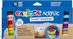 Carioca Acrylic 18'li Fırça Uçlu Paint Marker Kalem Seti