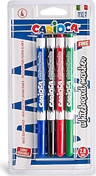 Carioca 2.8 mm 4 Renk Beyaz Tahta Kalemi