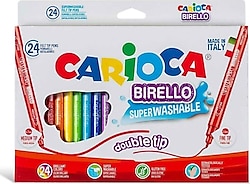 Carioca Birello Süper Yıkanabilir Çift Taraflı 24'lü Keçeli Kalem Seti