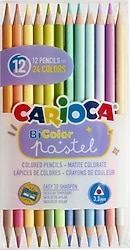 Carioca Çift Taraflı Pastel 12'li 24 Renk Kuru Boya Seti