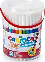 Carioca Joy Süper Yıkanabilir Kovalı 100'lü Keçeli Kalem Seti