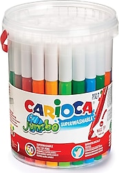 Carioca Jumbo Yıkanabilir 50 Renk Keçeli Kalem