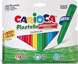 Carioca Plastello Yıkanabilir Jumbo Üçgen 12'li Pastel Boya