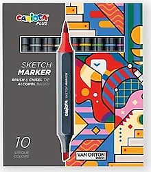 Carioca Plus Sketch 10'lu Çift Taraflı Marker Kalem Seti