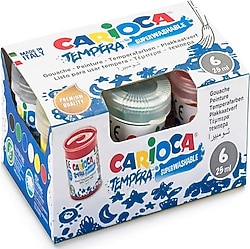 Carioca Tempera 25 ml 6 Renk Süper Yıkanabilir Sulu Boya