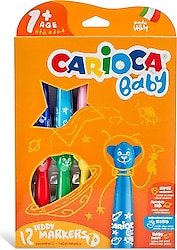 Carioca Teddy Jumbo Bebek Süper Yıkanabilir 12 Renk Keçeli Boya Kalemi