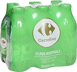 Carrefour Elma Aromalı Doğal Mineralli Gazlı İçecek 6x200 ml
