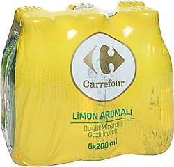Carrefour Limon Aromalı Doğal Mineralli Gazlı İçecek 6X200 ml