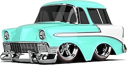 Cartuned S2 1956 Chevy Nomad Mavi Custom Araba 530091