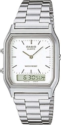 Casio Standart AQ-230A-7DMQ Çelik Kordon Beyaz Kol Saati