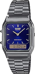 Casio Standart AQ-230GG-2ADF Çelik Kordon Siyah-Mavi Kol Saati
