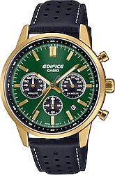Casio Edifice EFR-575CL-3ADF Deri Kordon Siyah-Yeşil Erkek Kol Saati