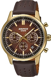 Casio Edifice EFR-575CL-5ADF Deri Kordon Kahverengi-Altın Erkek Kol Saati