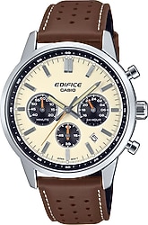 Casio Edifice EFR-575L-7ADF Deri Kordon Kahverengi-Krem Erkek Kol Saati