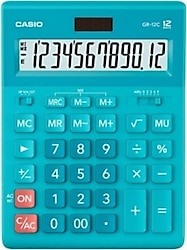 Casio GR-12C-LB Mavi 12 Haneli Masaüstü Hesap Makinesi