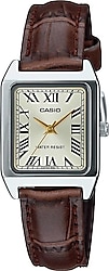 Casio Standart LTP-V007L-9BUDF Deri Kordon Kahverengi-Gold Kadın Kol Saati