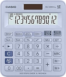 Casio MJ-120D Plus Açık Mavi 12 Haneli Masaüstü Hesap Makinesi