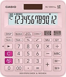 Casio MJ-120D Plus Pembe 12 Haneli Masaüstü Hesap Makinesi