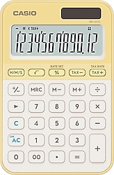 Casio MS-20YC-LY Sarı-Beyaz 12 Haneli Hesap Makinesi