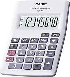 Casio MW-5V-WE Beyaz 8 Haneli Masaüstü Hesap Makinesi