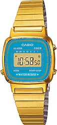 Casio Retro LA670WGA-2DF Altın-Mavi Kadın Kol Saati