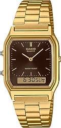 Casio Standart AQ-230GA-5AMQYDF Çelik Kordon Altın-Siyah Kol Saati