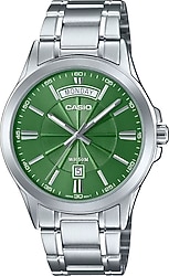 Casio Standart MTP-1381D-3AVDF Çelik Kordon Gümüş-Yeşil Erkek Kol Saati