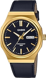 Casio Standart MTP-E735GL-1AVDF Deri Kordon Siyah-Altın Erkek Kol Saati