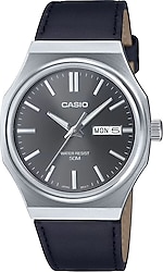 Casio Standart MTP-E735L-8AVDF Deri Kordon Siyah-Gümüş Erkek Kol Saati