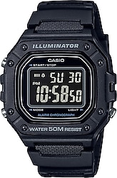 Casio Standart W-218H-1BVDF Silikon Kordon Simsiyah Erkek Kol Saati