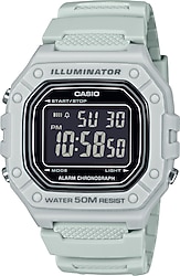 Casio Standart W-218H-8BVDF Silikon Kordon Beyaz-Siyah Erkek Kol Saati