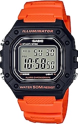 Casio Standart W-218H-4B2VDF Silikon Kordon Turuncu Erkek Kol Saati