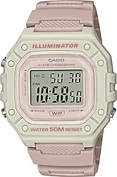 Casio Standart W-218HC-4A2VDF Silikon Kordon Pembe-Krem Erkek Kol Saati