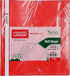 Cassa 7730 Eco Telli Dosya 50'li Paket Kırmızı