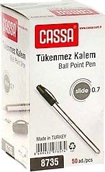 Cassa Slide 0.7 mm 50'li Paket Siyah Tükenmez Kalem