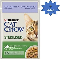 Cat Chow Kuzu Etli 85 gr 6'lı Kısırlaştırılmış Yetişkin Kedi Yaş Maması