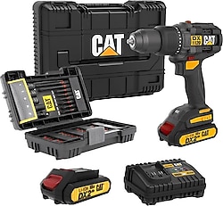 Cat DX1120 Çift Akülü 2 Ah Darbeli Matkap + 65 Parça Aksesuar Seti