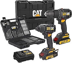 Cat DXK201 Çift Akülü 2 Ah Darbeli Elektrikli El Aletleri Seti