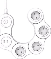 Cata CT-3001 2 USB'li 4'lü 1.5 m Hareketli Kobra Akım Korumalı Priz