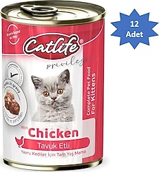 Catlife Kitten Tavuk Etli 400 gr 12'li Yavru Konserve Kedi Maması