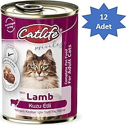 Catlife Kuzu Etli 400 gr 12'li Yetişkin Konserve Kedi Maması