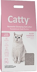 Catty Bebek Pudrası Kokulu 10 lt Bentonit Kedi Kumu