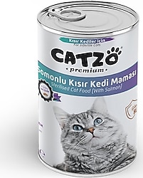 Catzo Premium Kısırlaştırılmış Somonlu 400 gr Yetişkin Konserve Kedi Maması