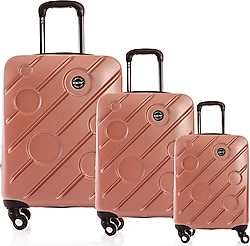 ÇÇS 5208 Abs Kabin + Orta + Büyük Boy 3'lü Valiz Seti