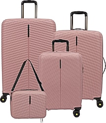 ÇÇS 5224 Polipropilen Kabin + Orta + Büyük + Makyaj Boy 4'lü Valiz Seti