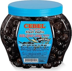 Cebel 1 kg 351-380 Orta Taneli Siyah Zeytin